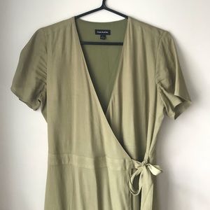 Frank and Oak Green wrap dress